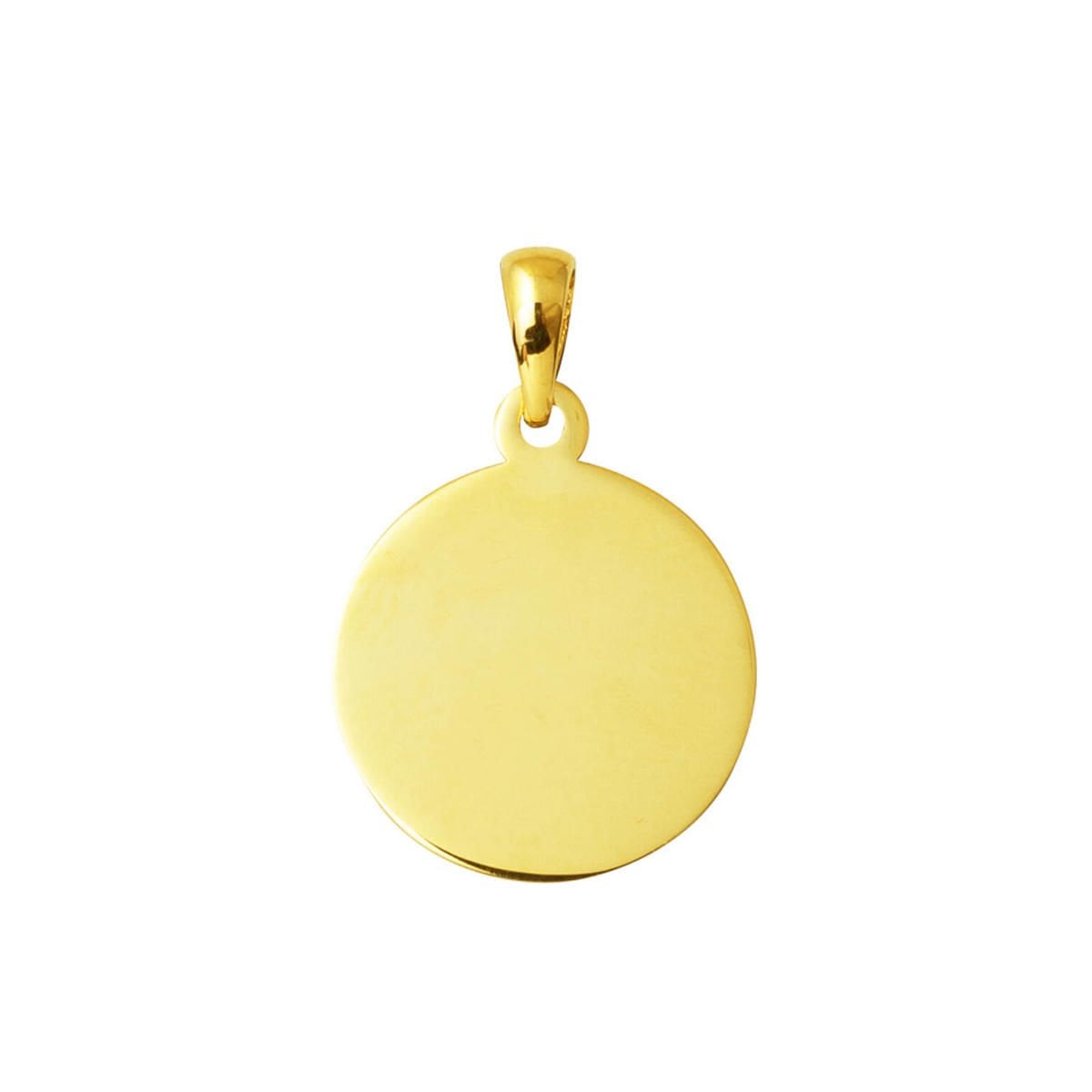 14K Yellow Gold 1.5 cm Diameter Plate Pendant