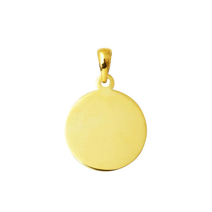 14K Yellow Gold 1.5 cm Diameter Plate Pendant
