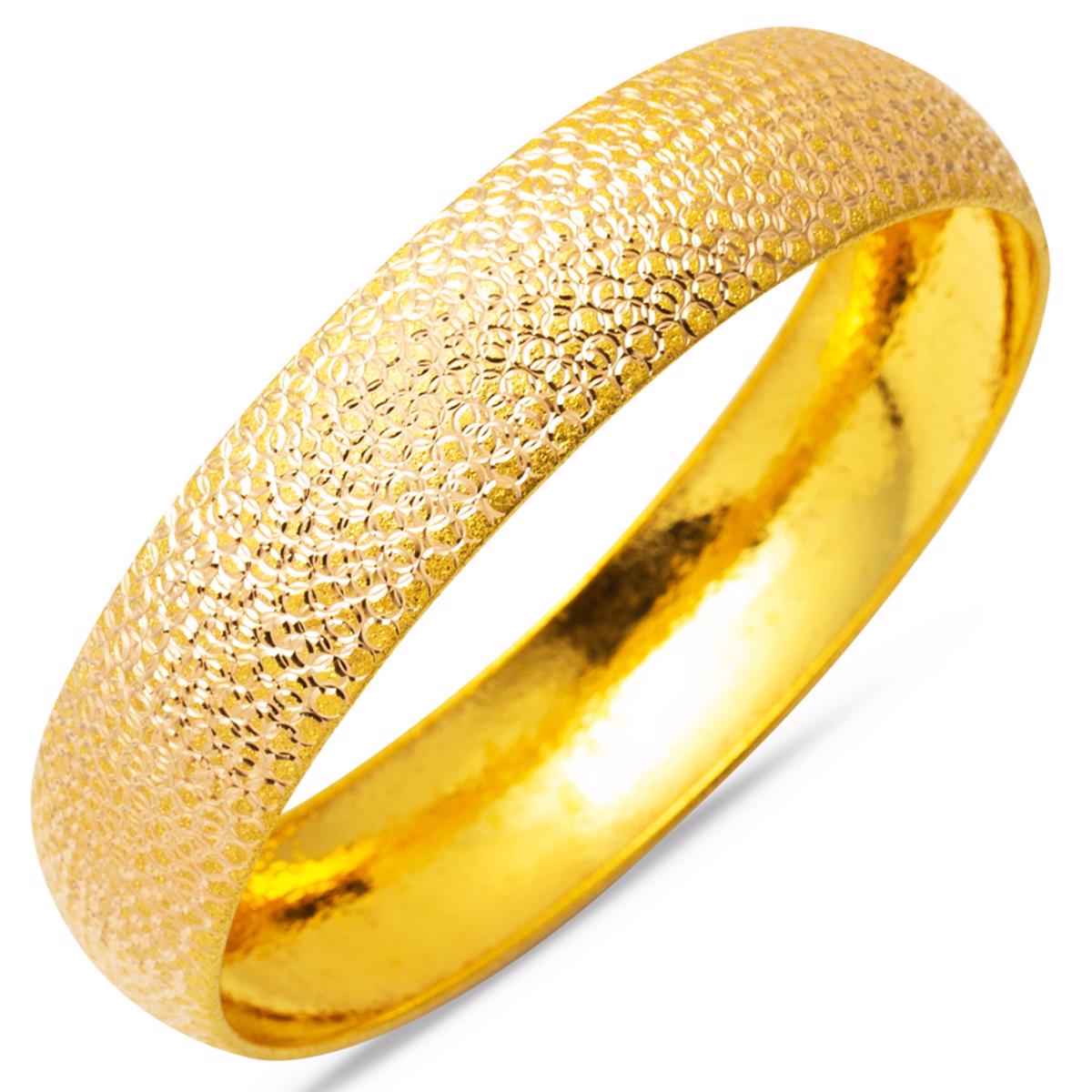 14K Yellow Gold 1.5 cm Wide Bangle