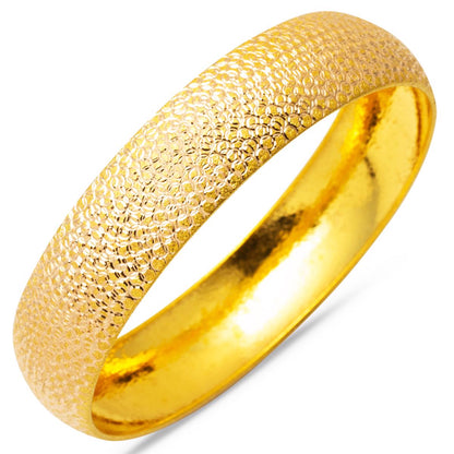 14K Yellow Gold 1.5 cm Wide Bangle