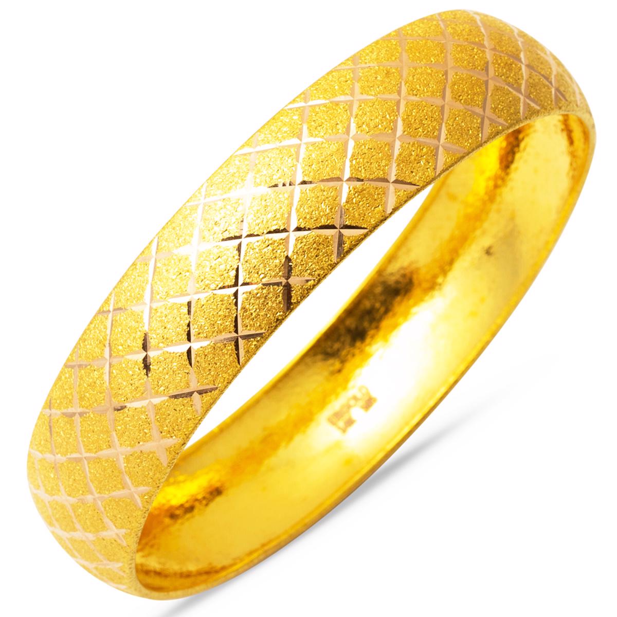 14K Yellow Gold 1.5 cm Wide Bangle