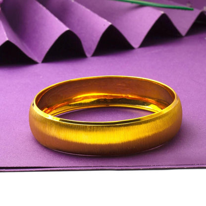 14K Yellow Gold Sandblasted 1.5 cm Bangle