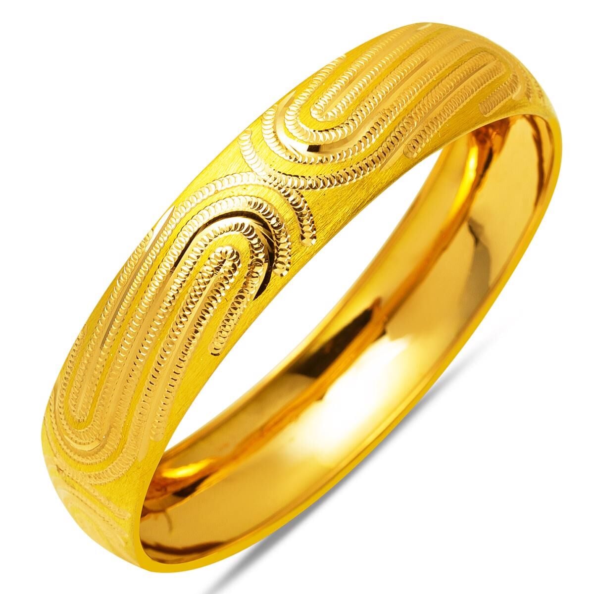 22K Yellow Gold 1.5 cm Wide Bangle