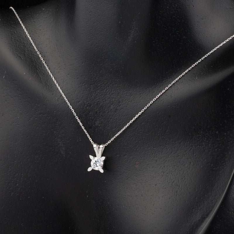 14K White Gold 1.50 Ct Moissanite Necklace and Earrings Set (4.32 g)