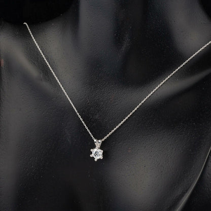 14K White Gold 1.50 Ct Moissanite Necklace and Earrings Set