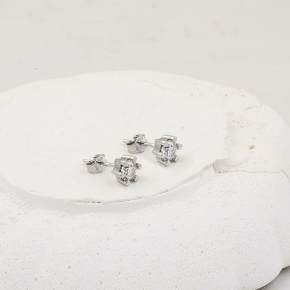 14K White Gold 1.50 Ct Moissanite Necklace and Earrings Set