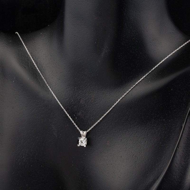 14K White Gold 1.50 Ct Solitaire Moissanite Necklace and Earrings Set