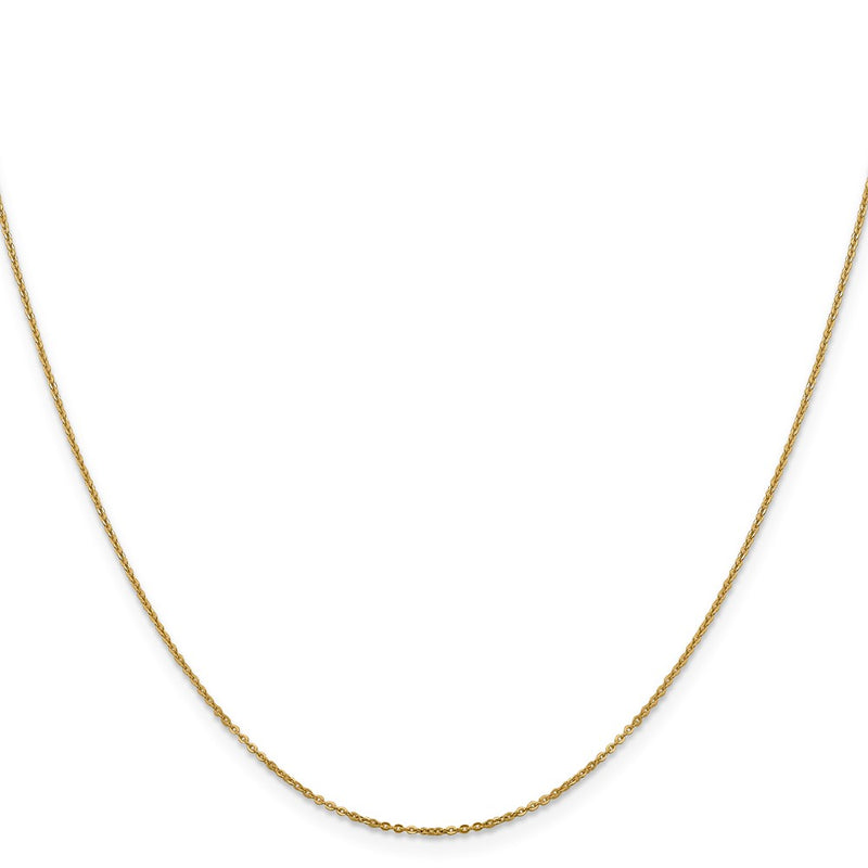 22 Inch 14K Yellow Gold 1.1mm Flat Cable Chain Necklace
