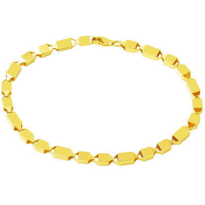 14K Yellow Gold Cube Modern Bracelet