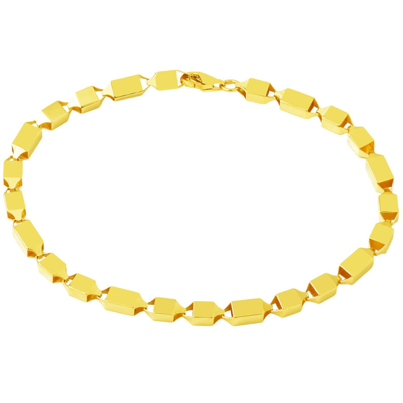 14K Yellow Gold Cube Modern Bracelet