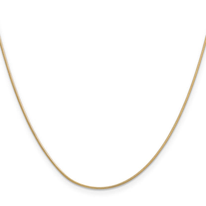 18 Inch 14K .9mm Round Snake Chain