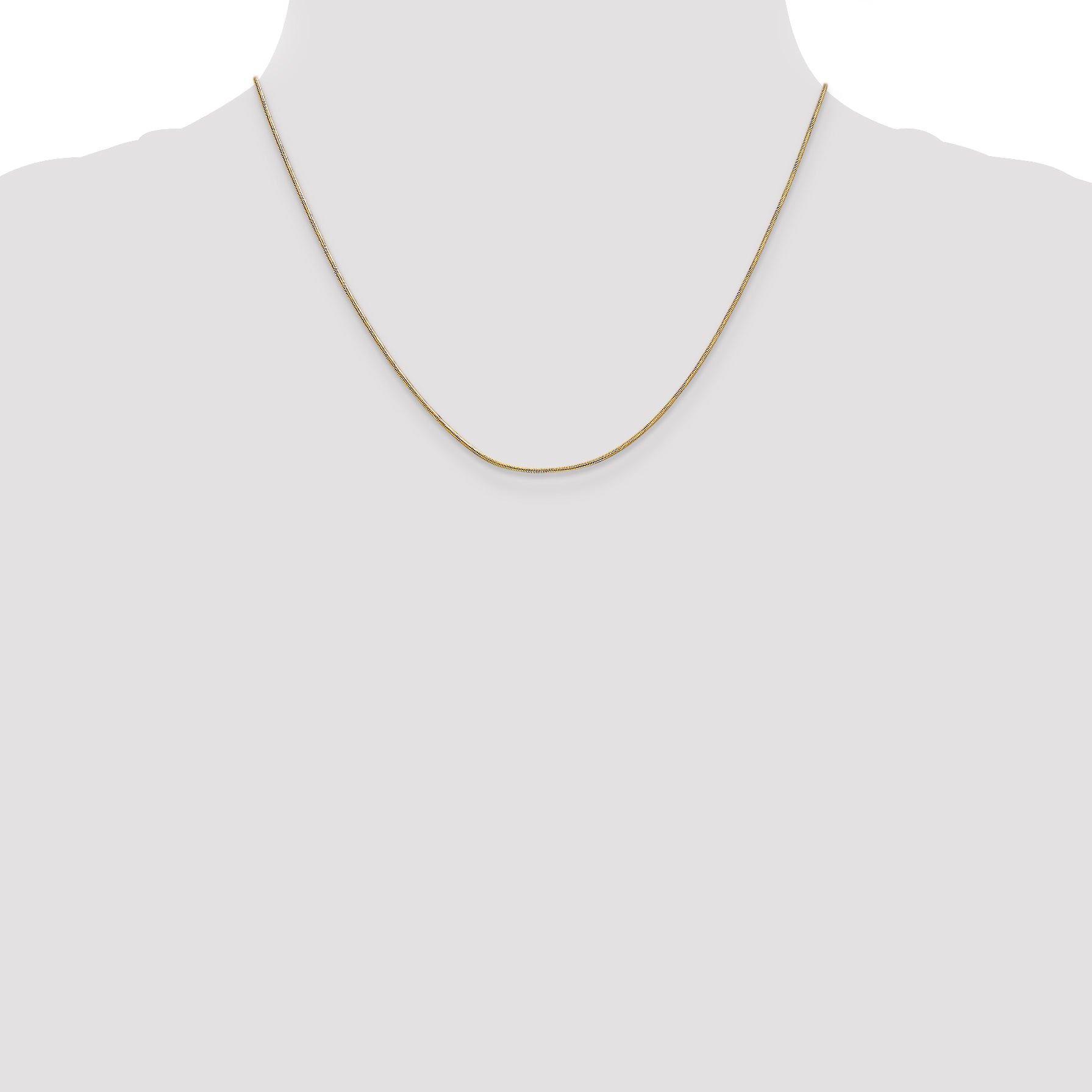 18 Inch 14K .9mm Round Snake Chain