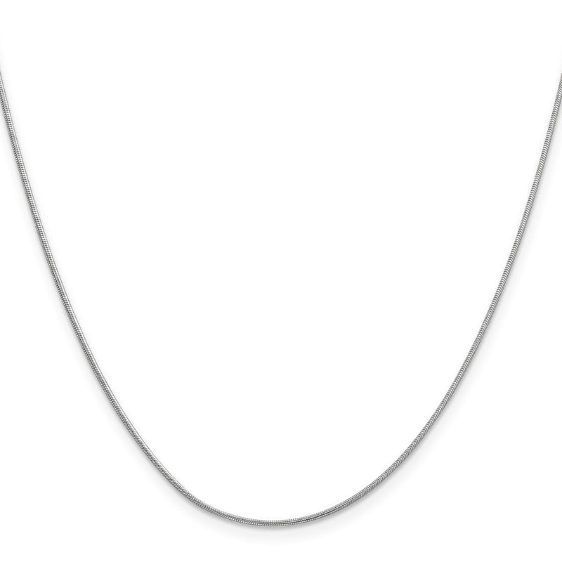 20 Inch 14K White Gold .9mm Round Snake Chain Necklace