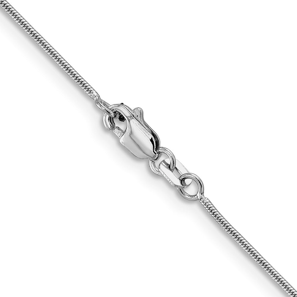 18 Inch 14K White Gold .9mm Round Snake Chain Necklace