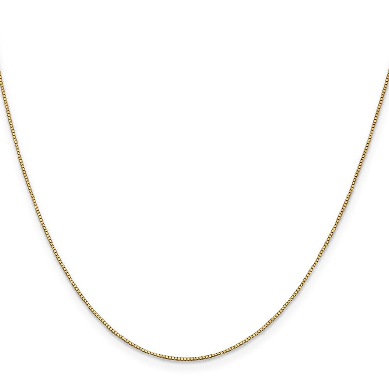 20 Inch 14K .7mm Box With Lobster Clasp Chain Necklace