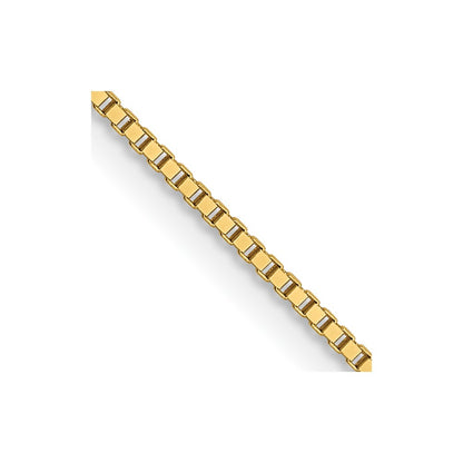 22 Inch 14K .7mm Box With Lobster Clasp Chain Necklace