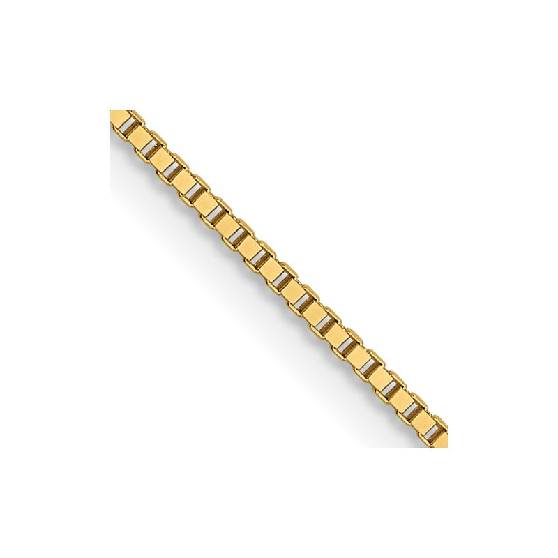 3 Inch 14K Yellow Gold .7mm Box With Lobster Clasp Chain Necklace
