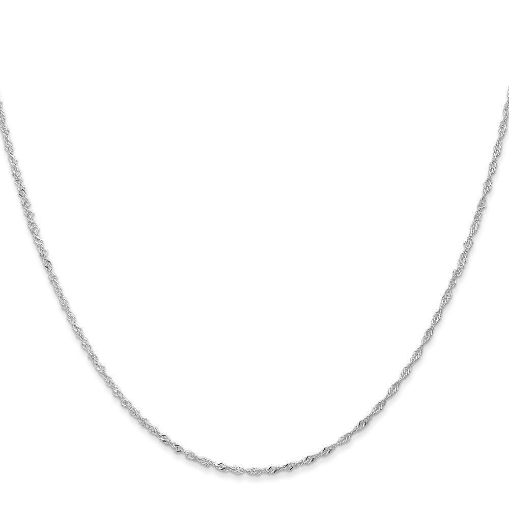20 Inch 14K White Gold 1mm Singapore With Lobster Clasp Chain Necklace