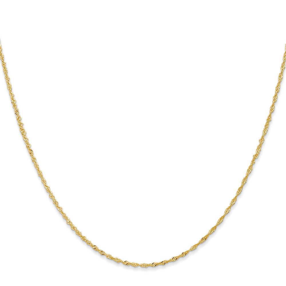 24 Inch 14K 1mm Singapore With Lobster Clasp Chain Necklace