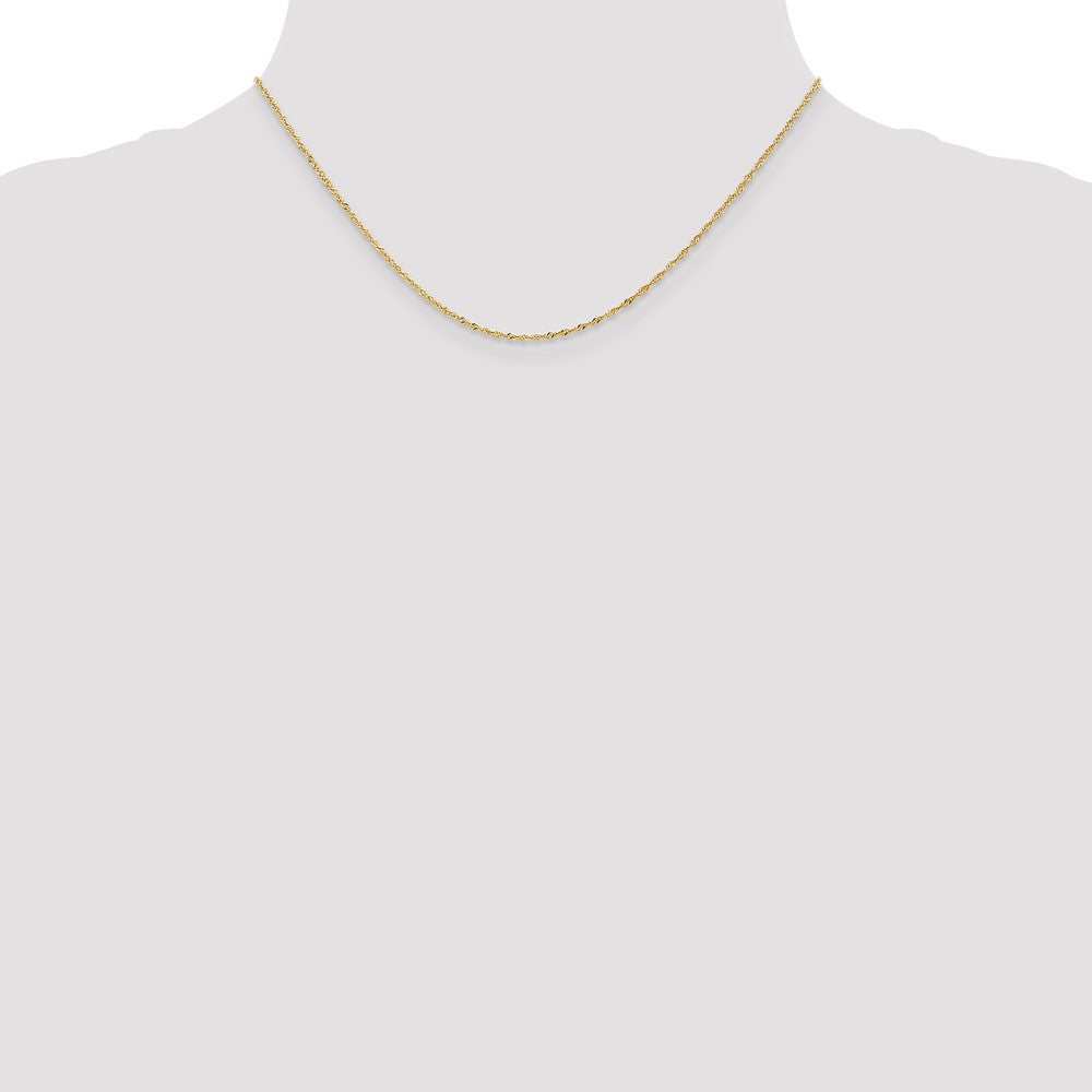 16 Inch 14K 1mm Singapore With Lobster Clasp Chain Necklace