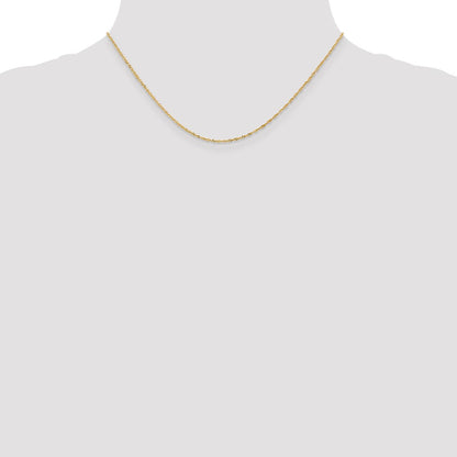 16 Inch 14K 1mm Singapore With Lobster Clasp Chain Necklace