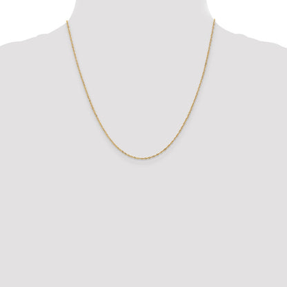 20 Inch 14K 1mm Singapore With Lobster Clasp Chain Necklace