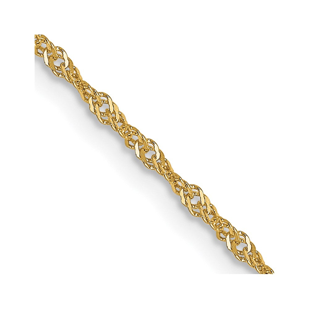 20 Inch 14K 1mm Singapore With Lobster Clasp Chain Necklace