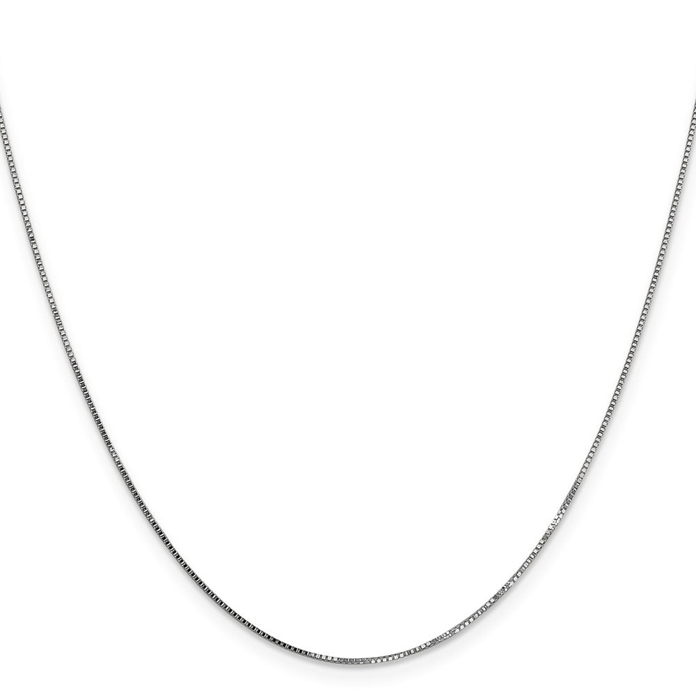 30 Inch 14K White Gold .8mm Box With Lobster Clasp Chain Necklace