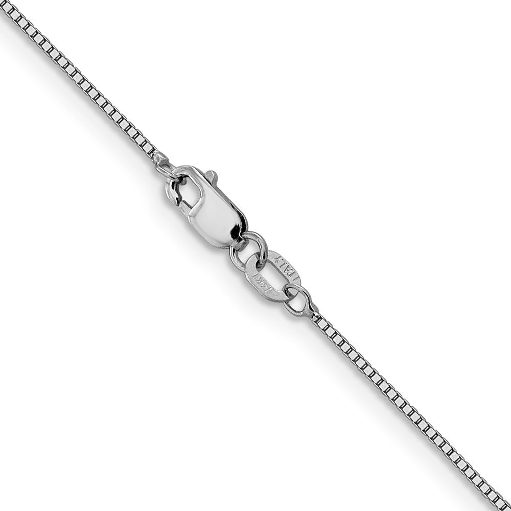 30 Inch 14K White Gold .8mm Box With Lobster Clasp Chain Necklace