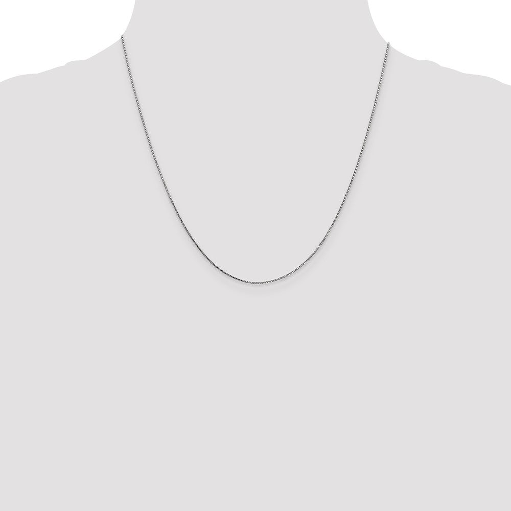 20 Inch 14K White Gold .8mm Box With Lobster Clasp Chain Necklace