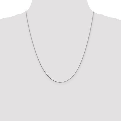 22 Inch 14K White Gold .8mm Box With Lobster Clasp Chain Necklace