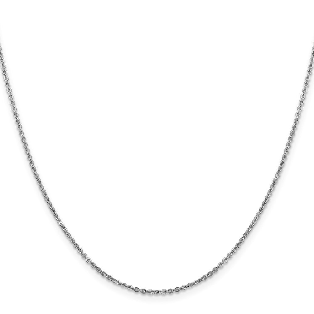 24 Inch 14K White Gold 1.7mm Flat Cable Chain Necklace