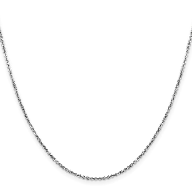 20 Inch 14K White Gold 1.7mm Flat Cable Chain Necklace