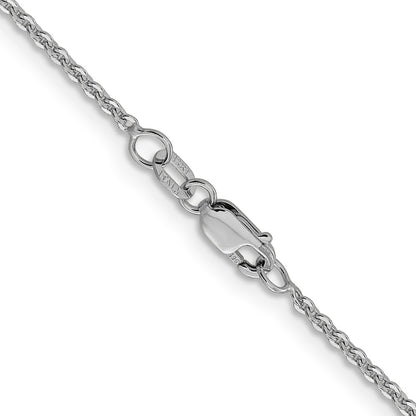 18 Inch 14K White Gold 1.7mm Flat Cable Chain Necklace
