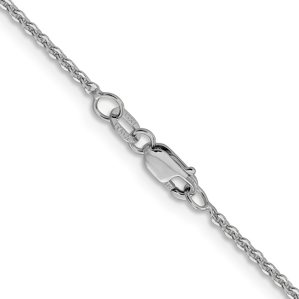 20 Inch 14K White Gold 1.7mm Flat Cable Chain Necklace