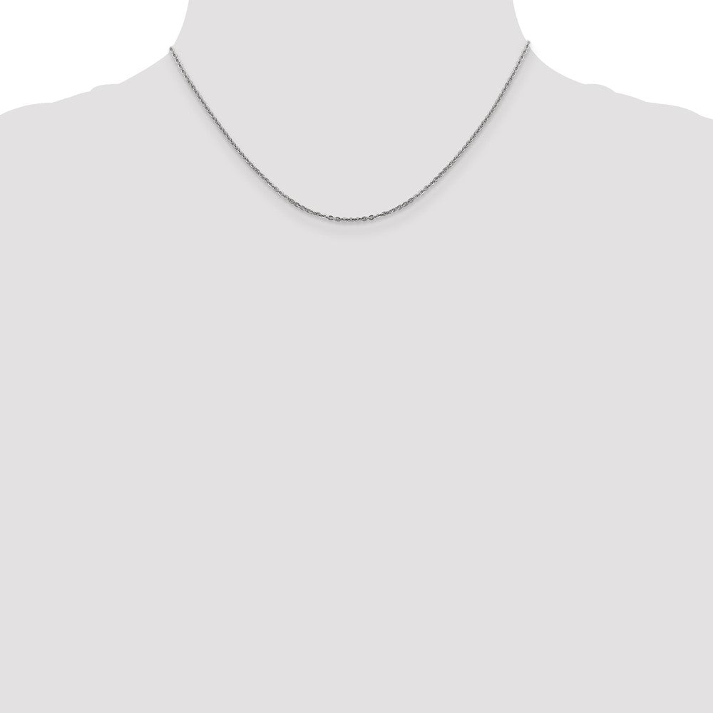 16 Inch 14K White Gold 1.7mm Flat Cable Chain Necklace