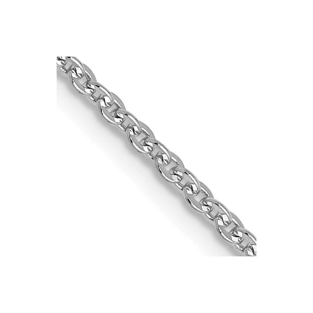 18 Inch 14K White Gold 1.7mm Flat Cable Chain Necklace