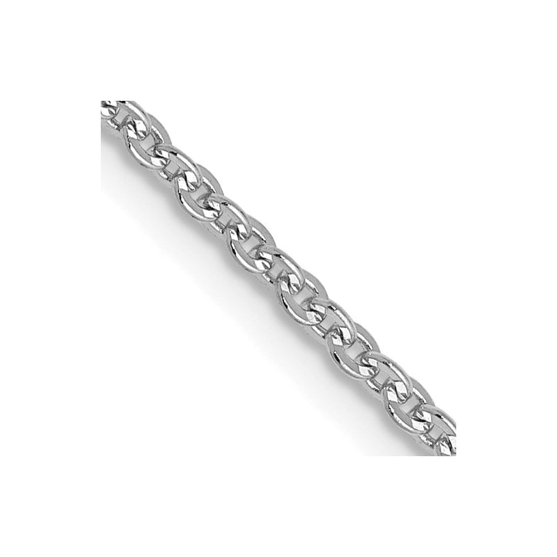 18 Inch 14K White Gold 1.7mm Flat Cable Chain Necklace