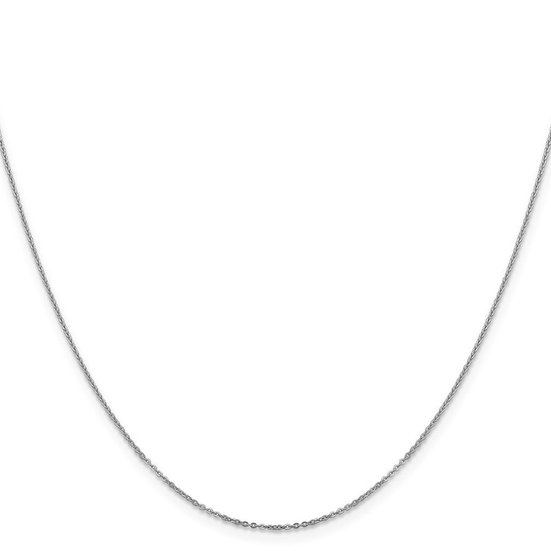 22 Inch 14K White Gold 1.1mm Flat Cable Chain Necklace