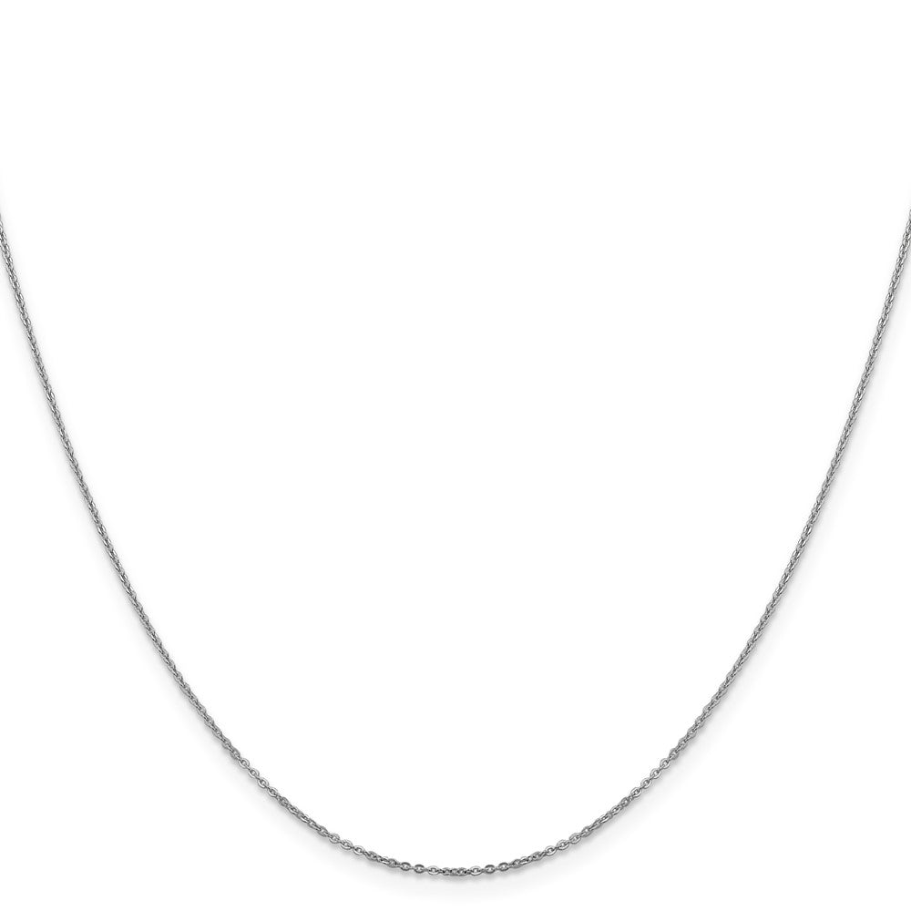24 Inch 14K White Gold 1.1mm Flat Cable Chain Necklace