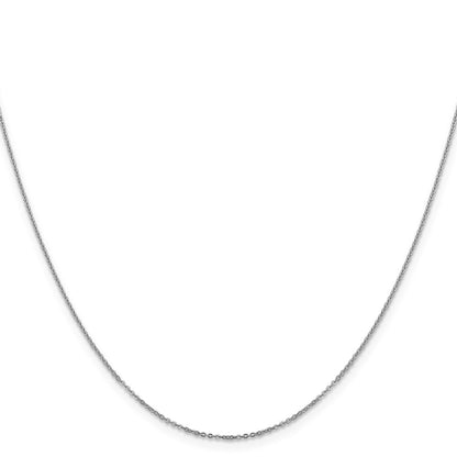 18 Inch 14K White Gold 1.1mm Flat Cable Chain Necklace
