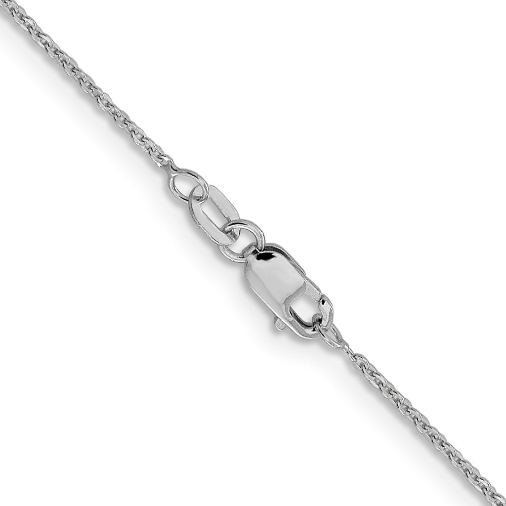 24 Inch 14K White Gold 1.1mm Flat Cable Chain Necklace