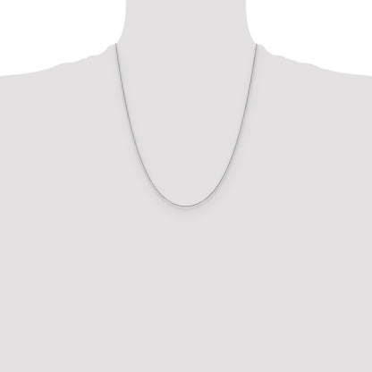 22 Inch 14K White Gold 1.1mm Flat Cable Chain Necklace