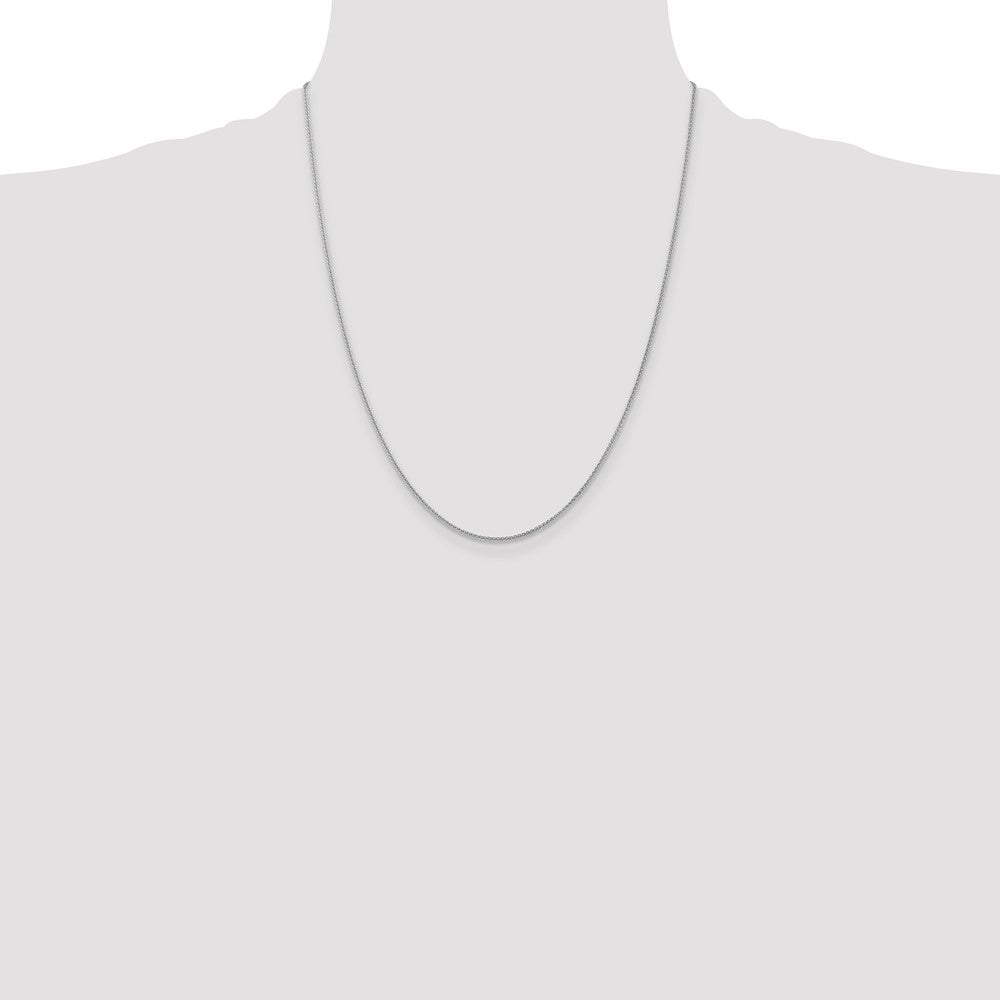 22 Inch 14K White Gold 1.0mm Spiga Chain Necklace