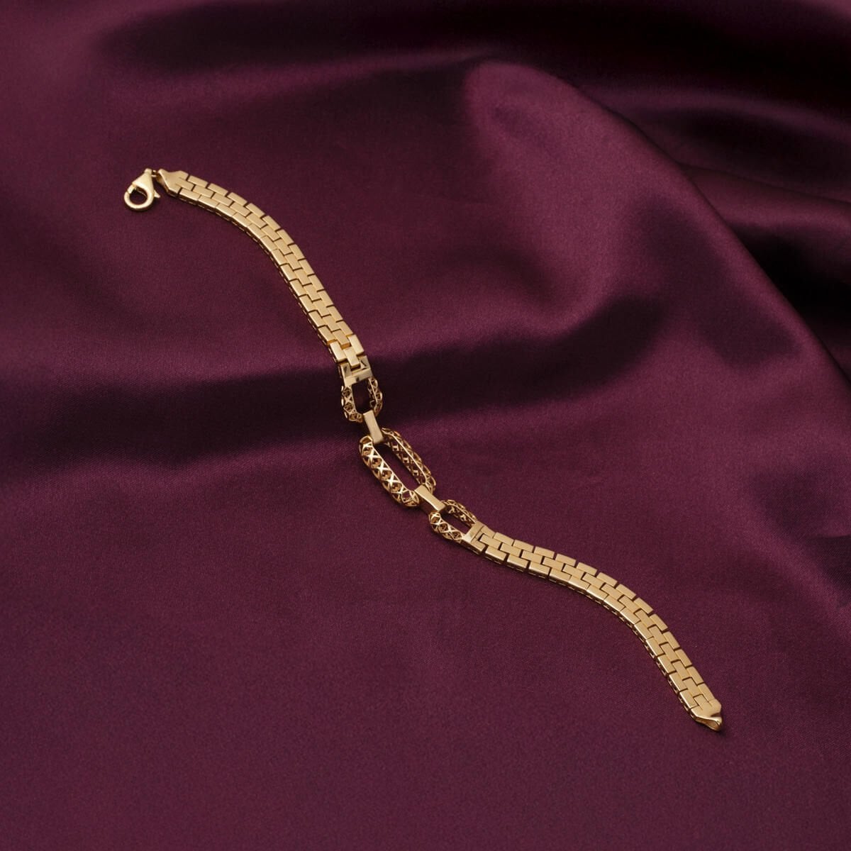14K Yellow Gold Designer Inspired Link ID Bracelet