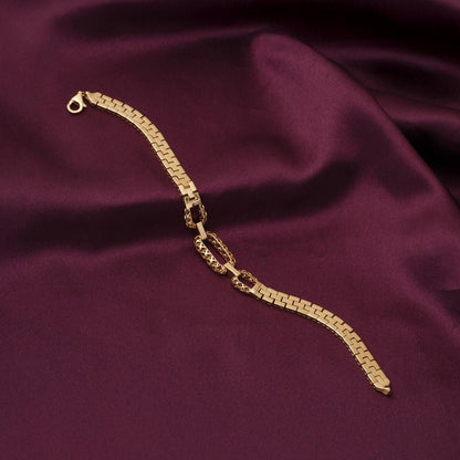 14K Yellow Gold Designer Inspired Link ID Bracelet