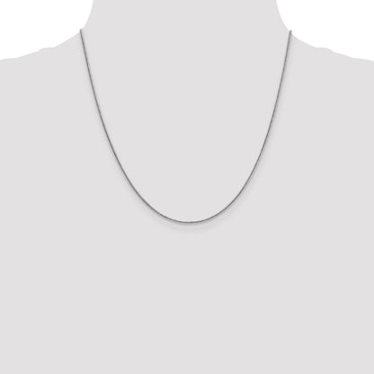 20 Inch 14K White Gold 1.3mm Round Snake Chain Necklace