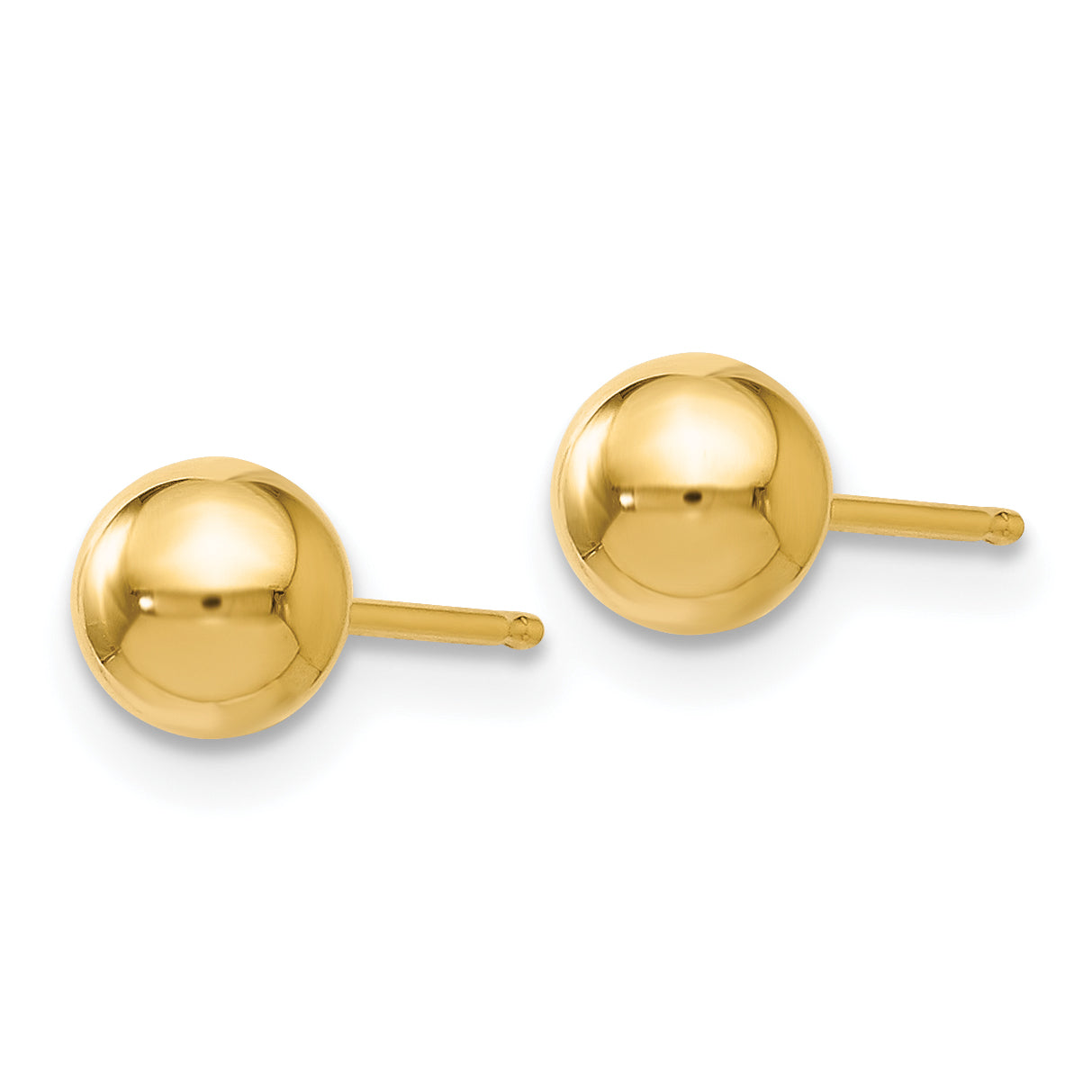 14K Yellow Gold Polished 5mm Ball Post Earrings