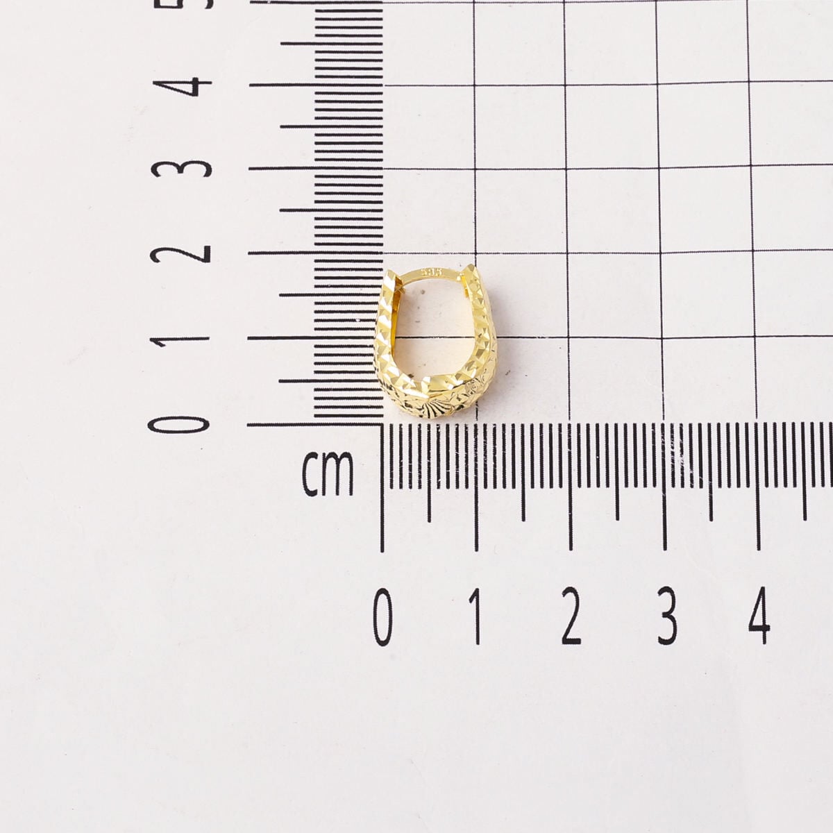 14K Yellow Gold Sparkle Hand Engraved Hoop Earrings (1.69 g)