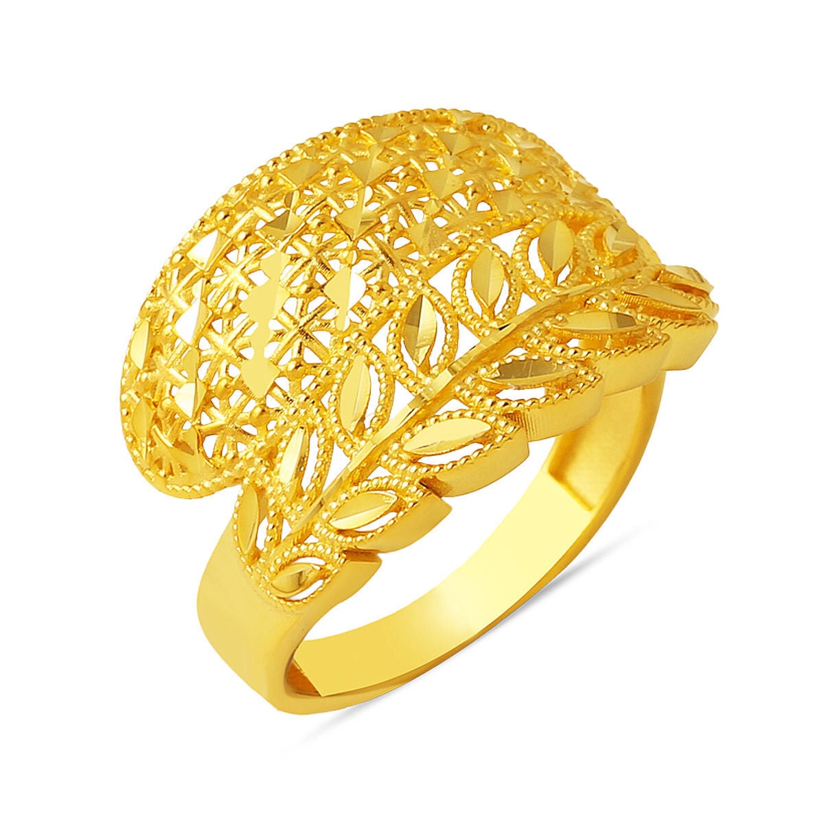 14K Yellow Gold Harvest Wheat Ring